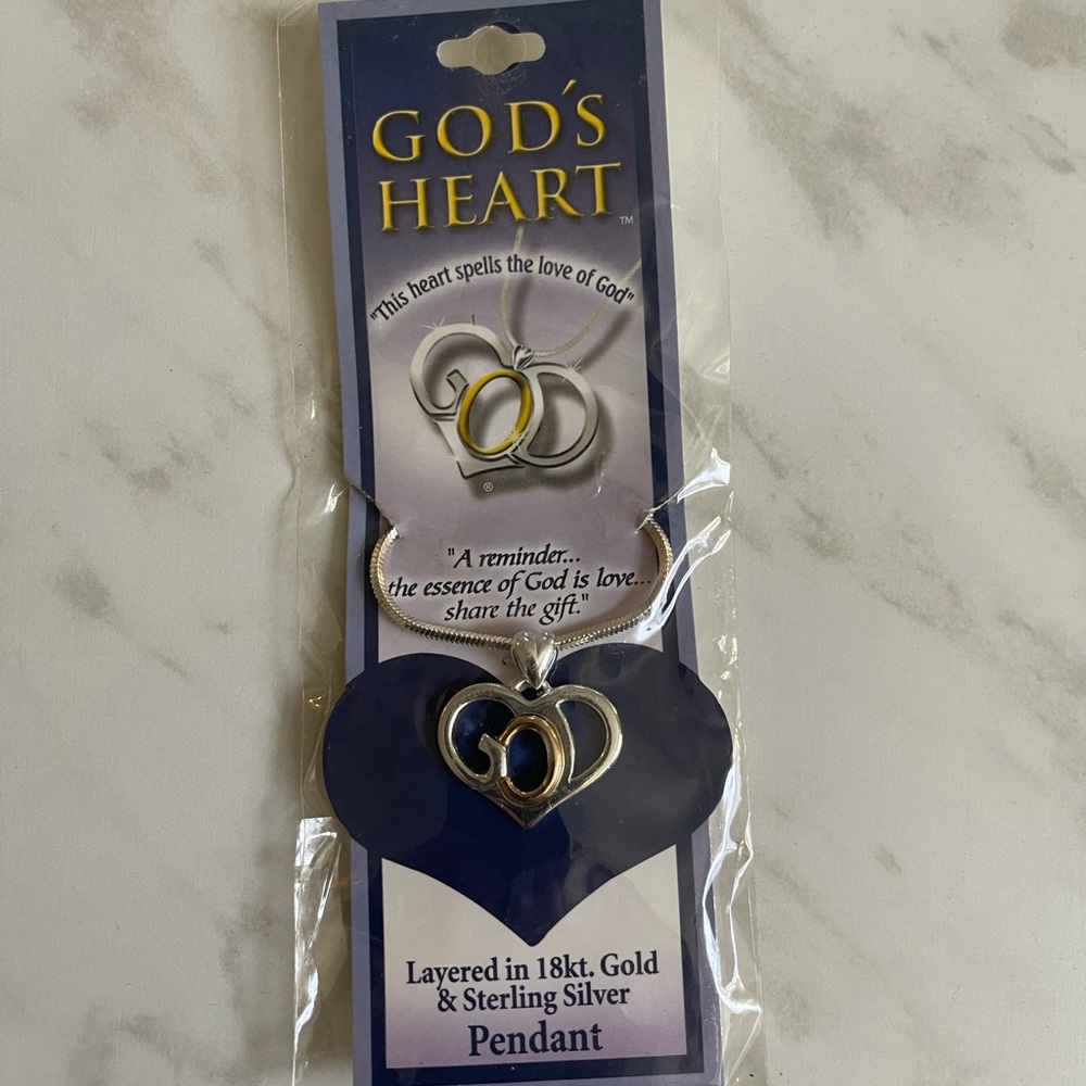 God's Heart Sterling Silver / 18K gold layered Necklace